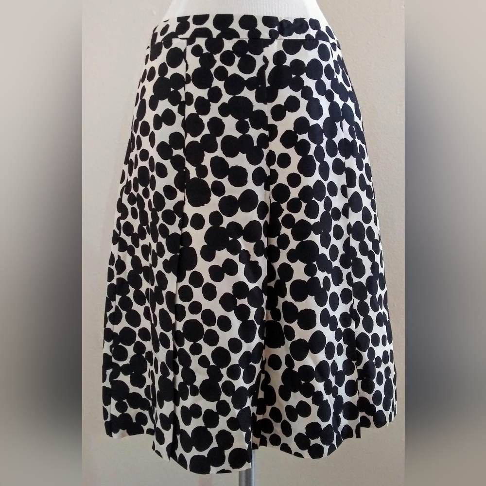 Dot Print Pleated Skirt